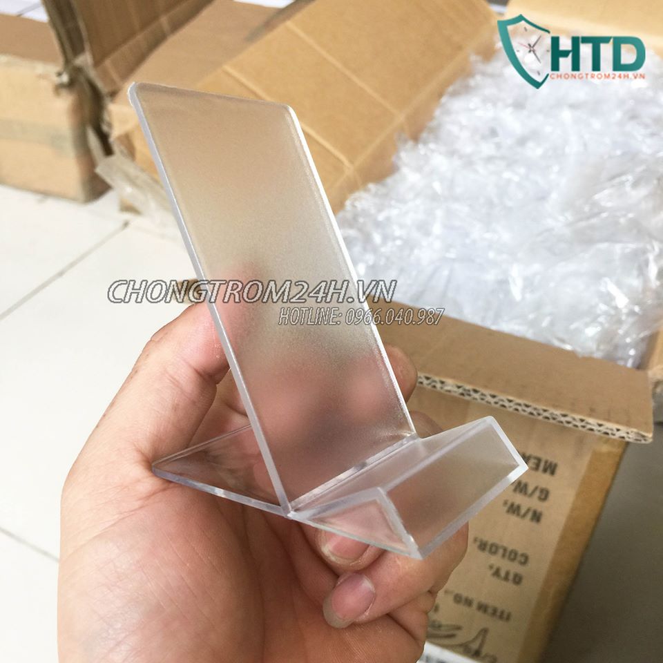Đế Mica Trưng Bày Điện Thoại- Màu trong suốt