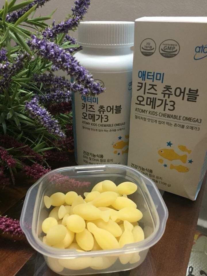 Dầu cá rất tốt cho bé yêu 700mg x 120 viên - atomy kids chewable omega 3 - 애터미 키즈 츄어블 오메가3