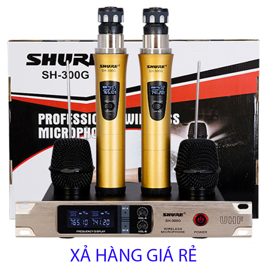 [HCM]{SALE LỚN 50%} MICRO KHÔNG DÂY MICRO SHURE MICRO KARAOKE - MICRO KHÔNG DÂY UHF SHURE SH-300G NHÔM SÓNG MẠNH thiết kế thon gọn màu sắc nổi bật bắt mic tốt âm thanh ổn định Không Rè Không Hú