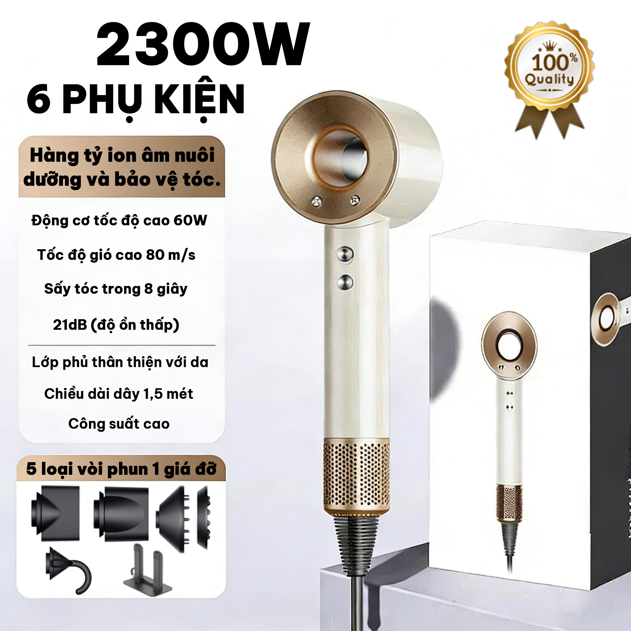 36-Month Warranty, Negative Ion Hair Dryer, Fast Drying, Constant Temperature Hair Care, Prevents Hair Drying, Restores Damaged Hair - 2