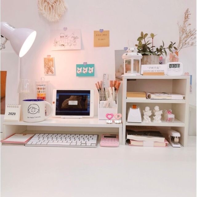 Kệ để máy tính kèm giá sách