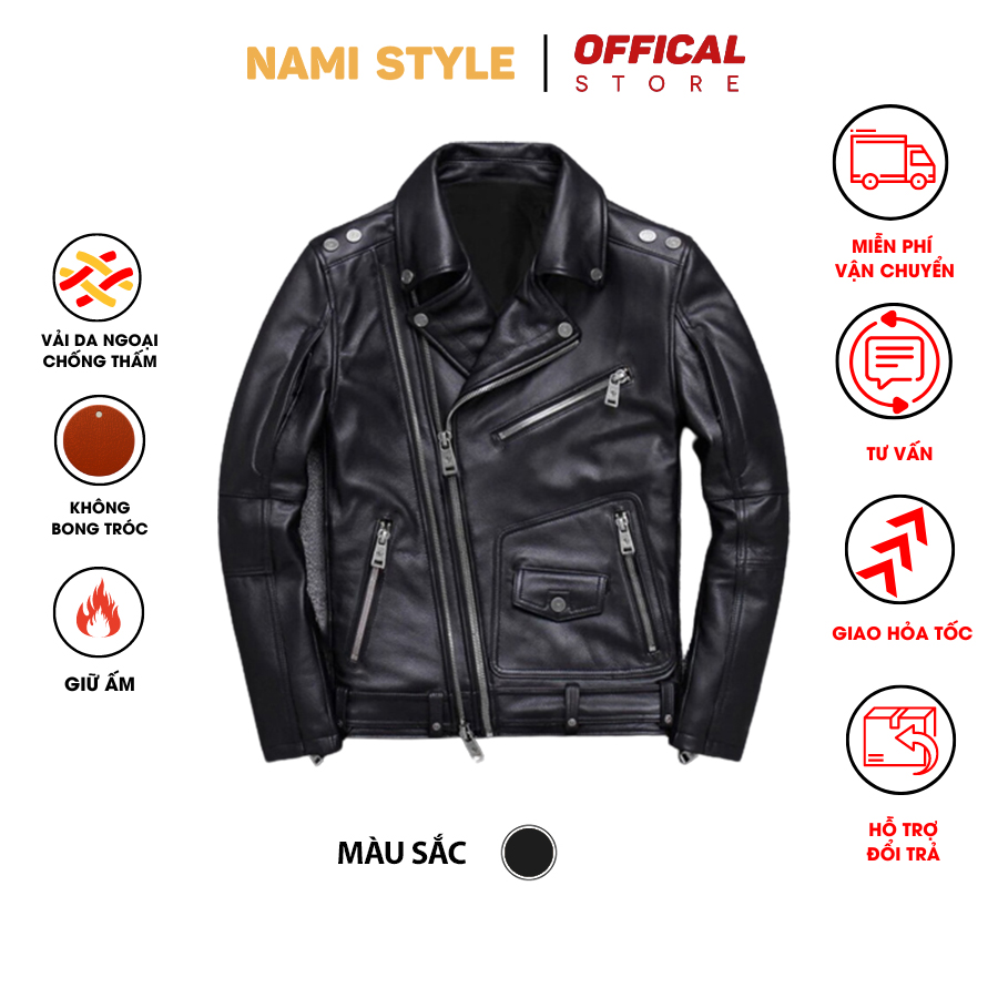 Áo khoác da nam biker phong cách cool ngầu-Da07