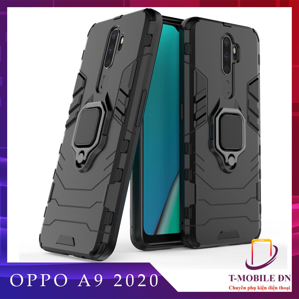 Ốp lưng Oppo A9 2020 chống sốc iron man kèm nhẫn iring Bảo vệ camera và chống xem video tiện lợi