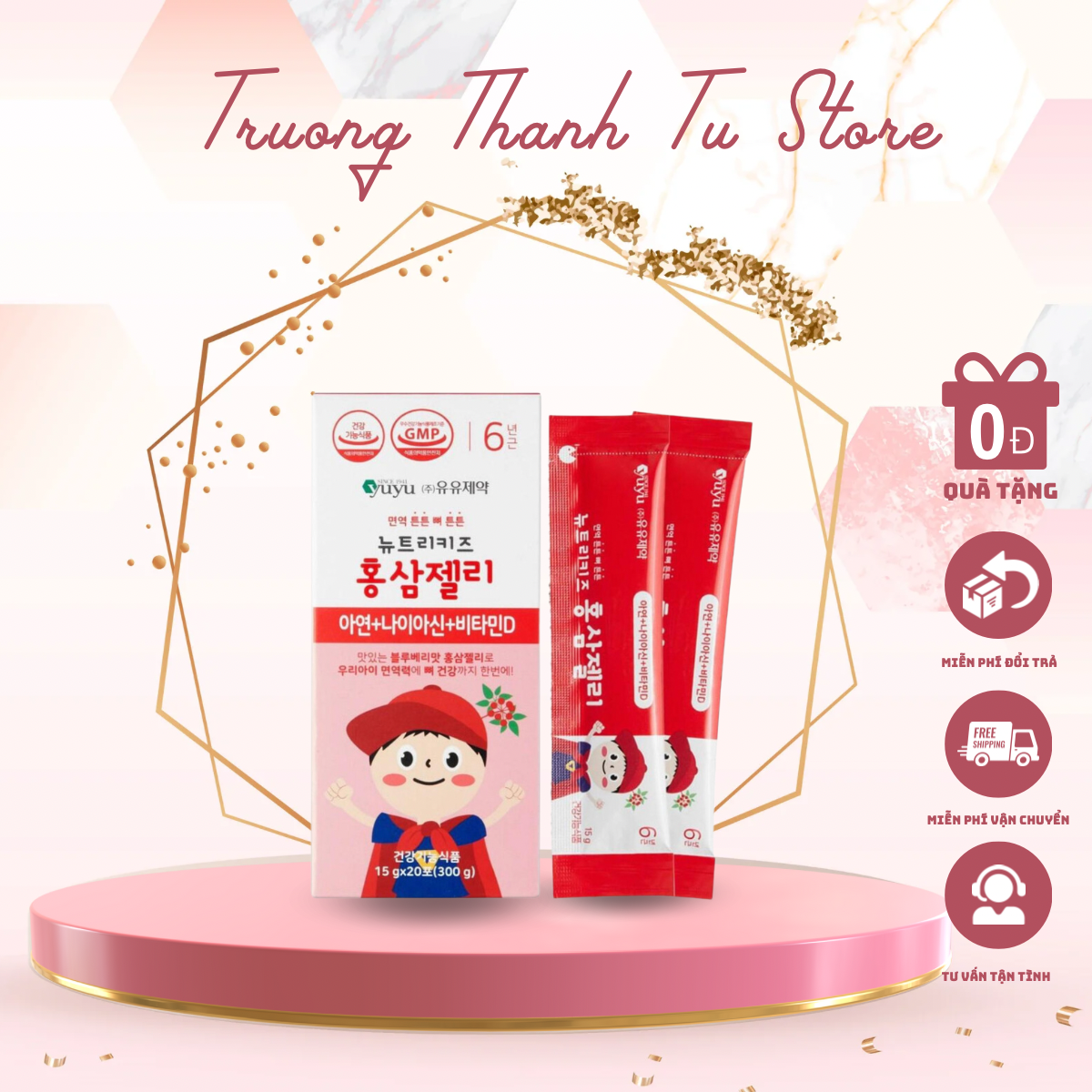 Thạch hồng sâm nội địa Hàn Quốc YuYu Baby cho bé từ 8 tháng tuổi