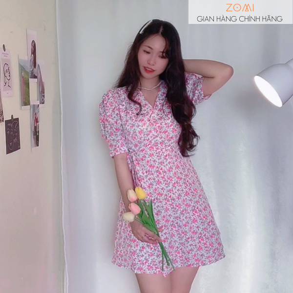 Đầm voan hoa nhí thiết kế kiểu hanbok ZOMI Z018
