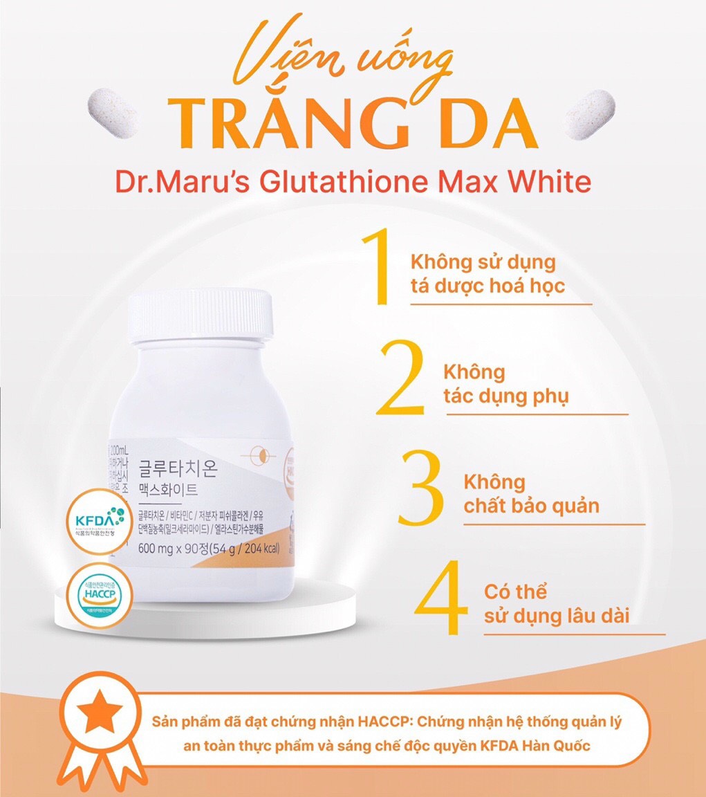 Viên uống trắng da Dr.Maru s Glutathione Max White Hàn Quốc 90 viên