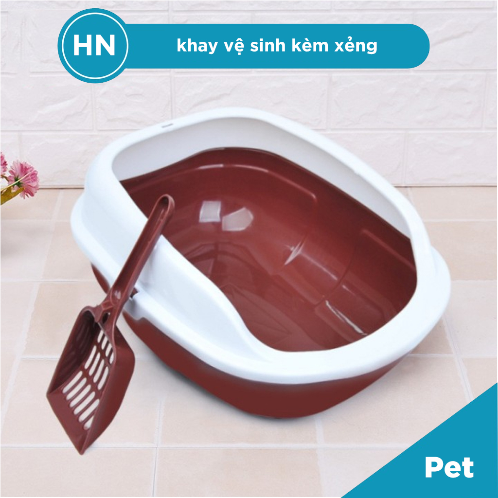 [HN] Khay Rùa Chậu Cát Vệ Sinh Cho Mèo (tặng kèm xẻng) - Phụ Kiện Cho Thú Cưng
