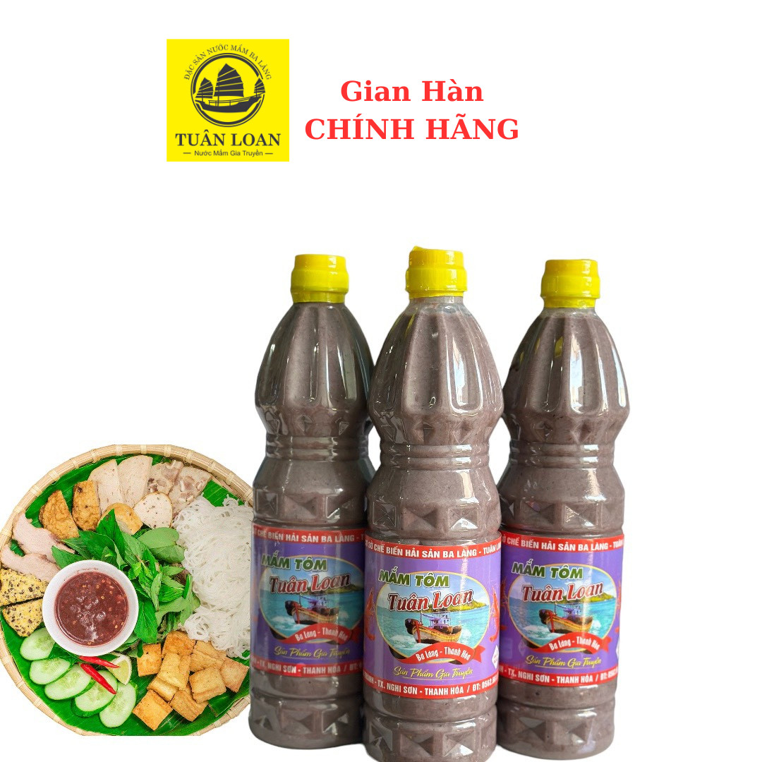Mắm tôm ba làng thanh hóa 3 chai 3kg loại 1 đặt biệt chính hãng