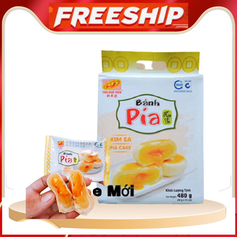 Bánh pía Kim Sa đậu xanh Trứng Muối Tan Chảy 480gram - Cherrys store