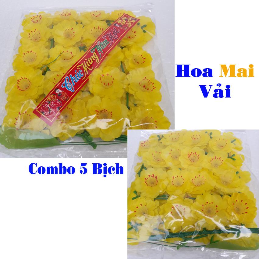 Combo 5 Bịch hoa Mai vải trang trí Tết , làm quà chúc mừng năm mới 2020