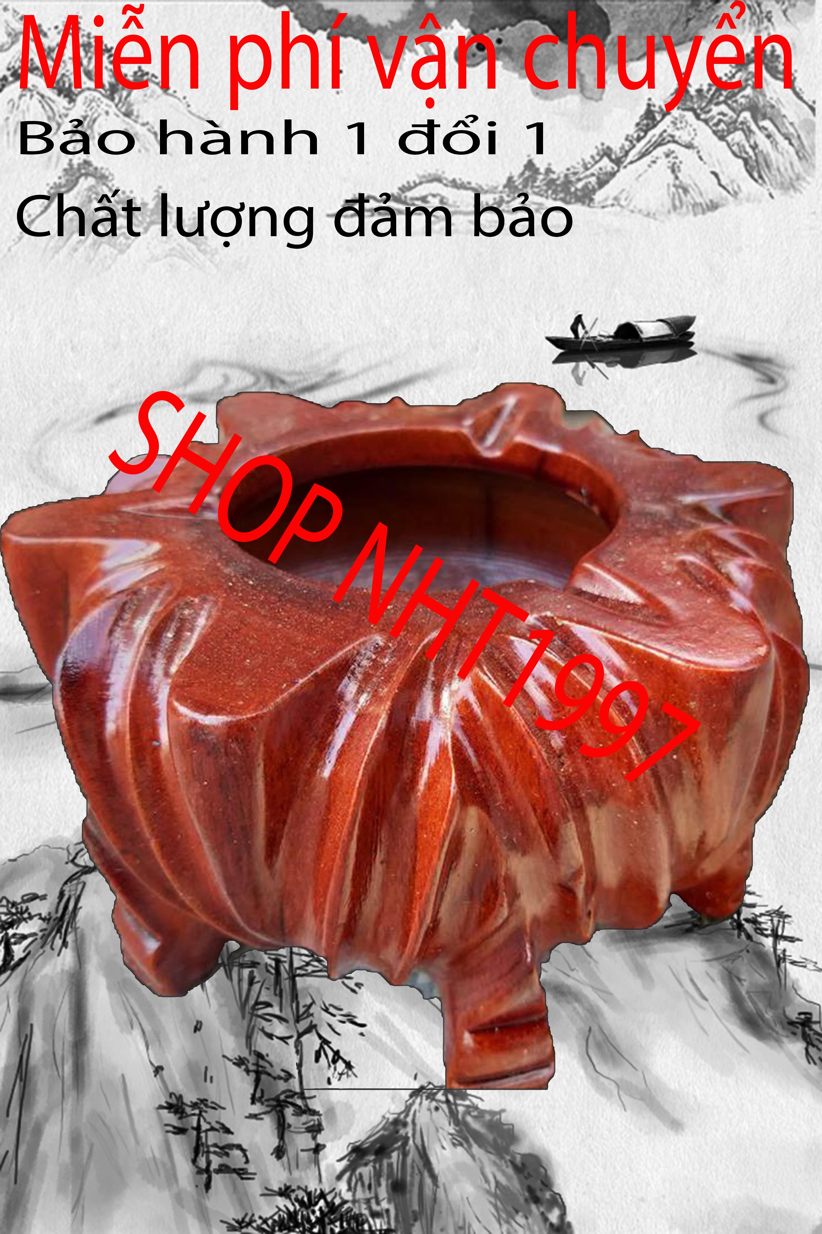 Gạt tàn bằng gỗ Hương-Gạt gỗ nguyên khối