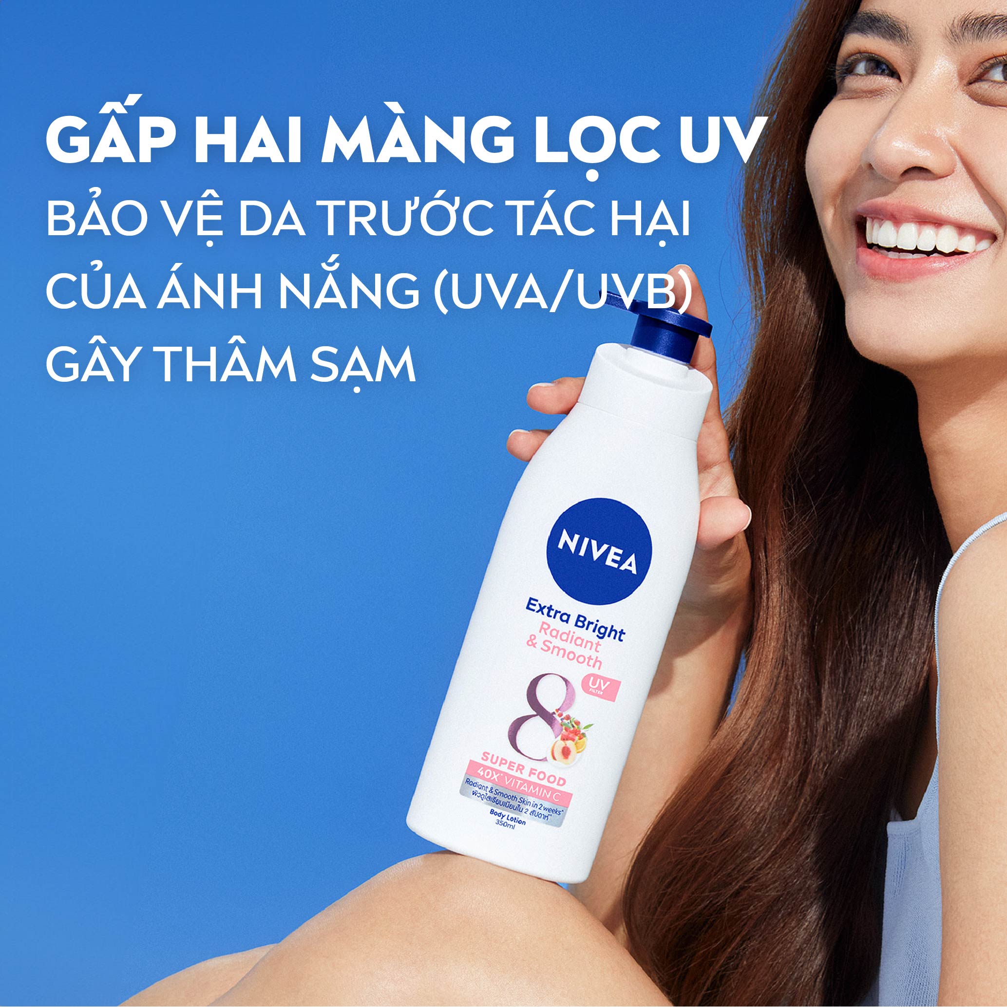 Bộ 2 Sữa Dưỡng Thể NIVEA Dưỡng Ẩm | Mịn Da | Trắng Da (350 ml+380 ml) - 98413+98940