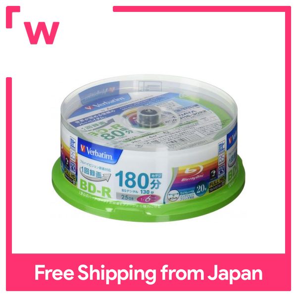 VERBATIM VERBATIM từng được ghi lại cho một đĩa Blu-ray BD-R 25GB 20 tờ trắng có thể in một mặt, một lớp 1-6 tốc độ vbr130rp20sv1