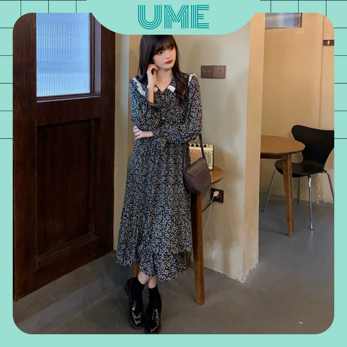 Váy đầm hoa nhí vintage hàn quốc