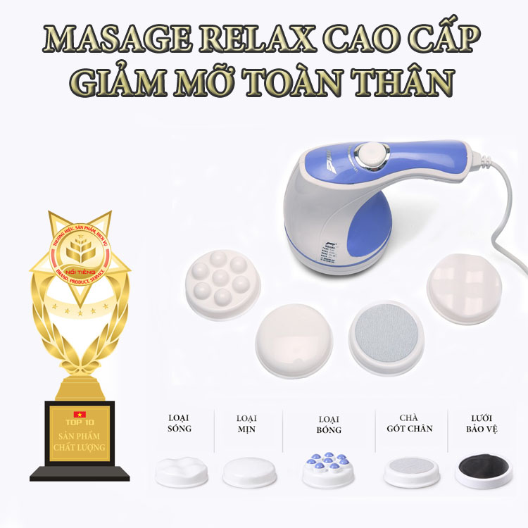 [HCM]Máy Massage Giảm Béo Thế Hệ Mới - Máy massage | Máy massage đa năng chính hãng Nhật Bản - Máy Massage Cầm Tay Mini Chính Hãng - Máy massage cầm tay Relax Spin Tone A781 5 đầu