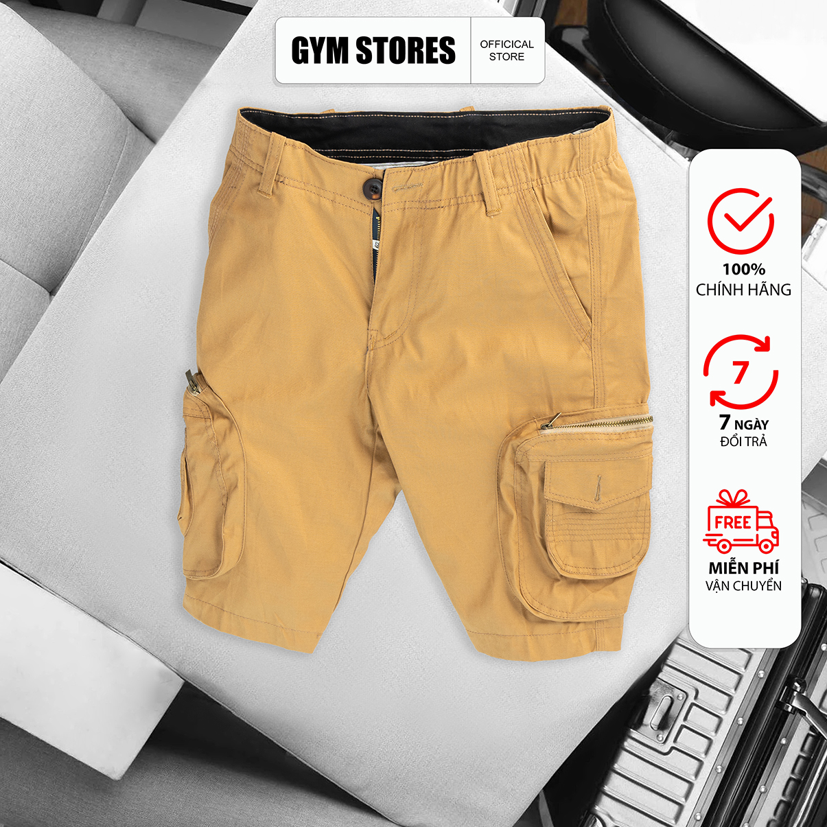 QUẦN SHORT NAM KAKI TÚI HỘP 8 túi phong cách lịch lãm giá sĩ HR 03