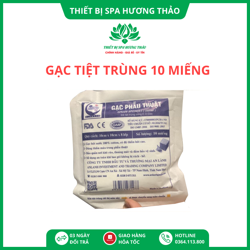 Gạc đắp mặt nạ, tiệt trùng dùng trong spa gói 10 miếng