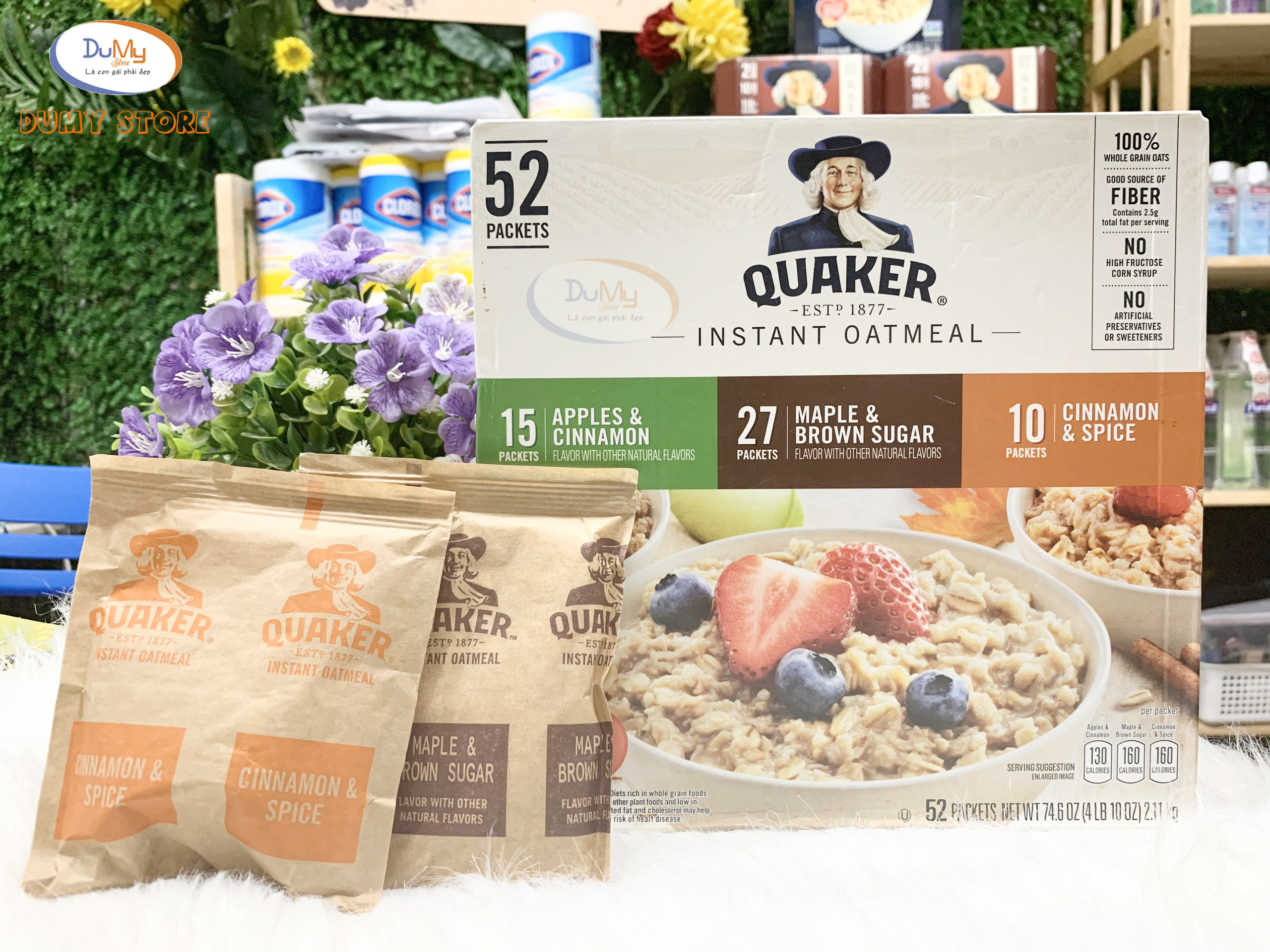 NGŨ CỐC YẾN MẠCH QUAKER OATS INSTANT OATMEAL VARIETY PACK 52 GÓI 2.07KG
