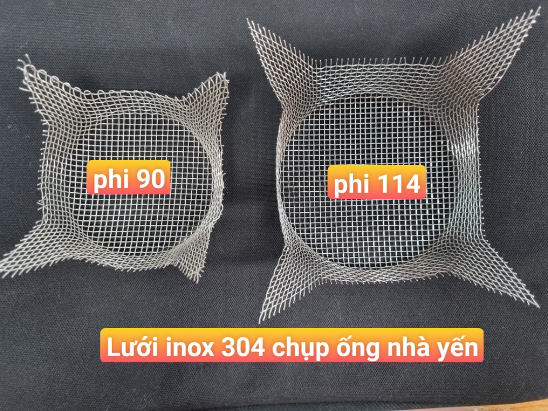 [HCM]Lưới inox 304 chụp ống phi 90 nhà yến