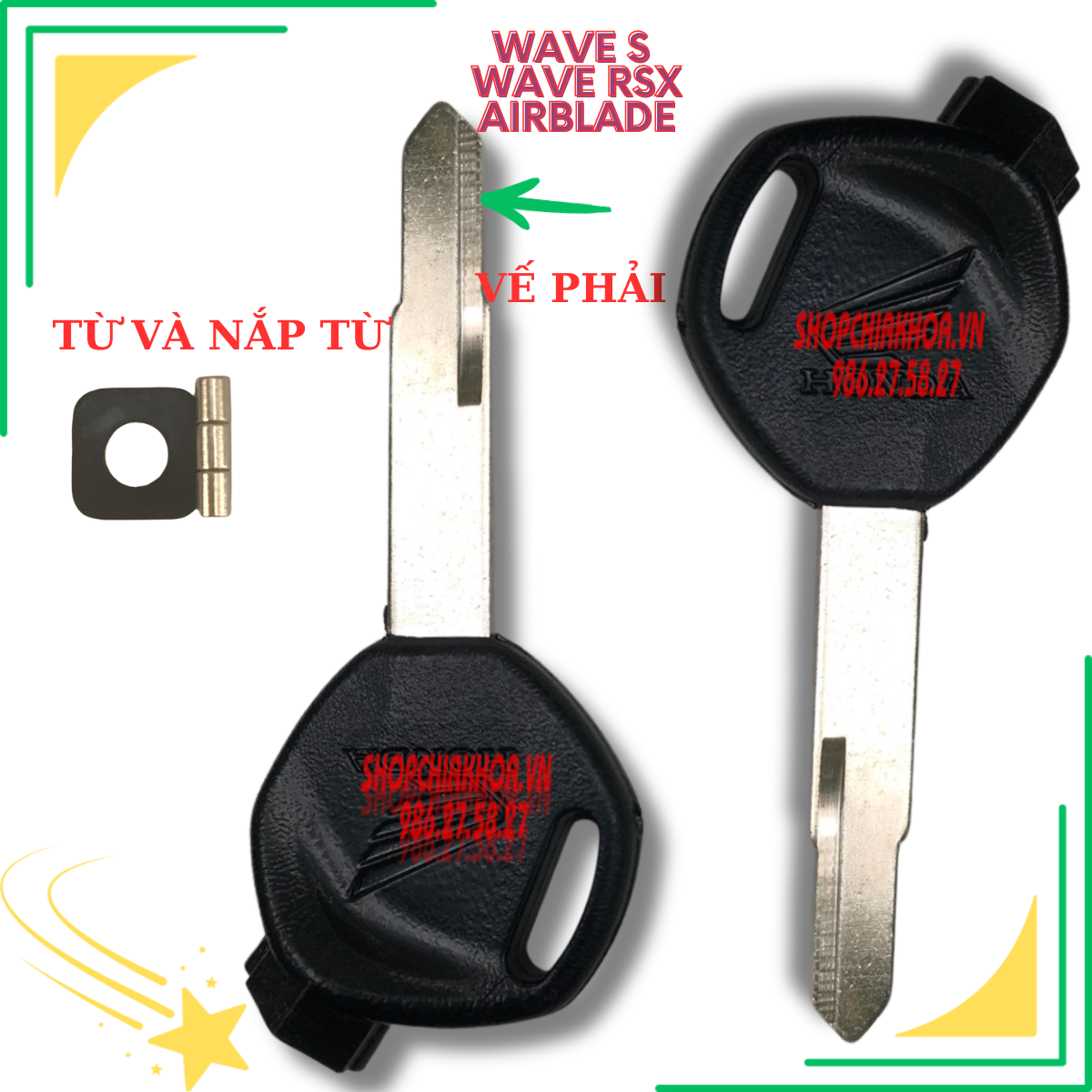 Chìa khóa từ 5 bi xe wave s, rsx, airblade