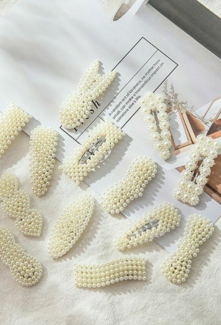 Set 5 kẹp tóc mái đính hạt siêu dễ thương