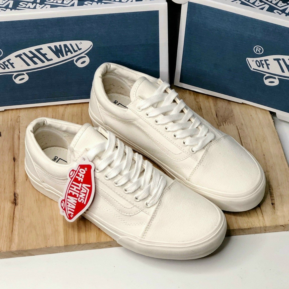 Vans full trắng nam nữ, size 36 đến 43, trắng sang chảnh
