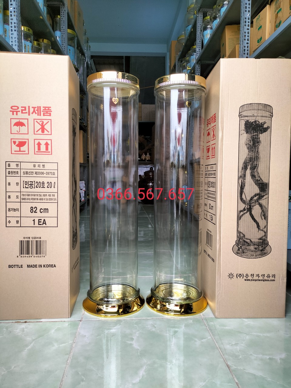 Bình thủy tinh ngâm rượu hàn quốc no20 – 20 lít/shop thủy tinh 2 sóc