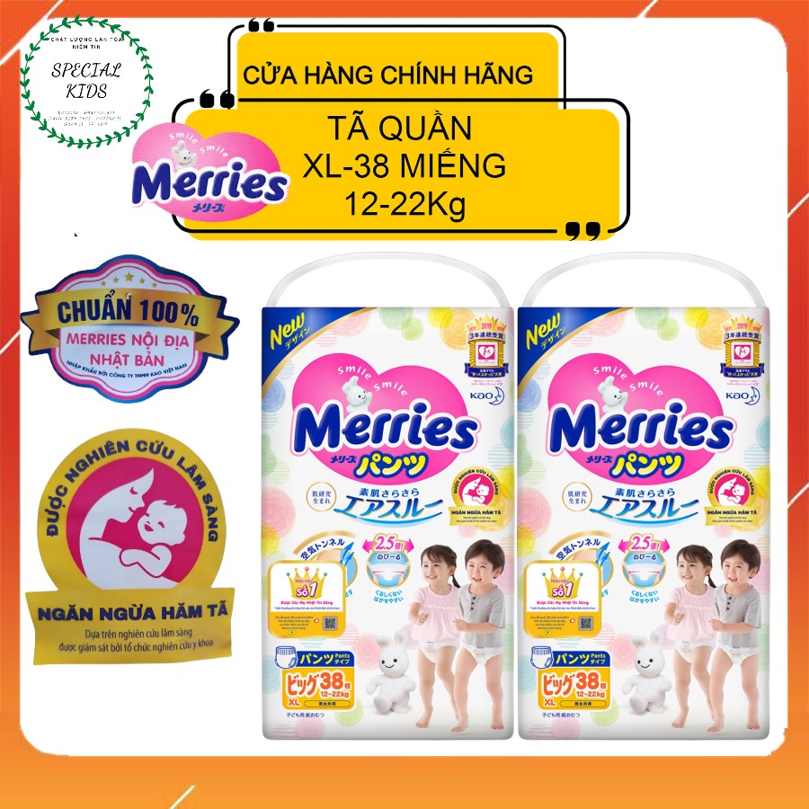 Tã/bỉm quần merries nội địa nhật size xl38