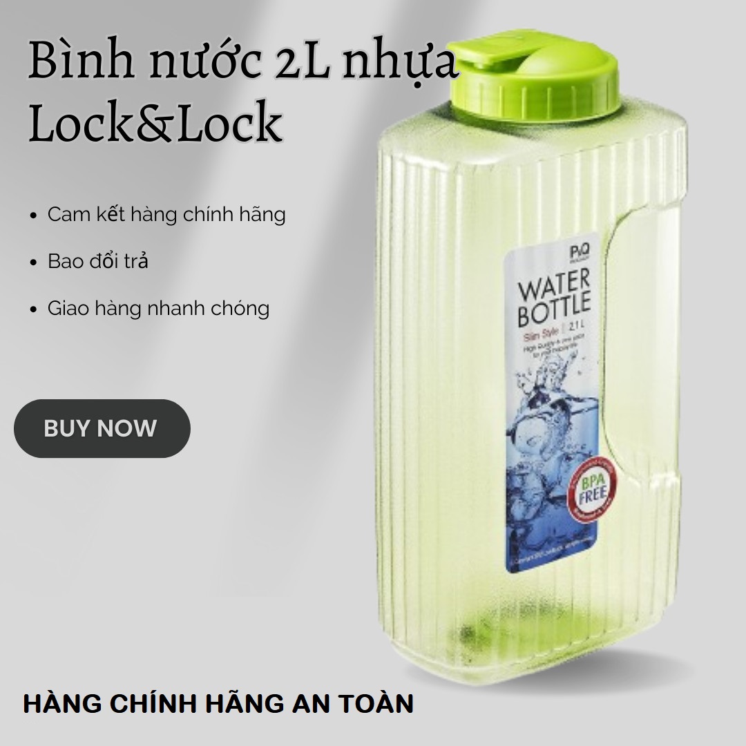 Bình đựng nước nhựa Lock&Lock 2.1l _ an toàn cho sức khoẻ, Bình nước Lock&Lock cao cấp- nhựa dày