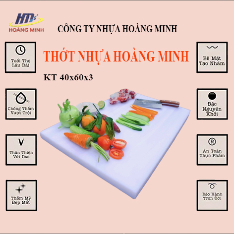 Thớt nhựa 60x40x3cm hàng nguyên khối chật liệu HDPE cao cấp ( ĐỦ MỌI KÍCH THƯỚC)