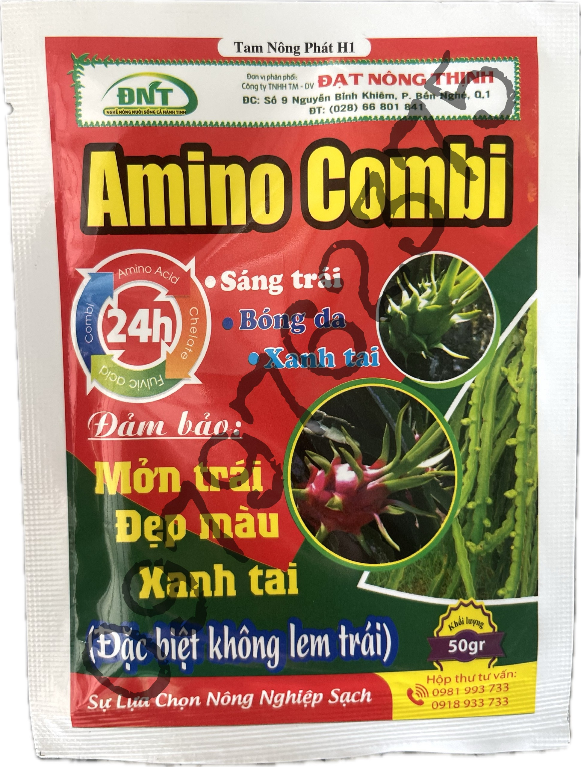 Phân Bón Chuyên Thanh Long - Amino Combi - Lớn Trái - Mởn Trái - Lên Màu Đẹp - Dạng Nước - Gói 50g