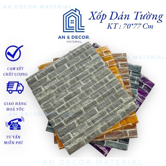 Tấm Xốp Dán Tường Giả Đá Hoa Cương 70x77 Cm Cao Cấp Cách Âm Cách Nhiệt Giá Rẻ