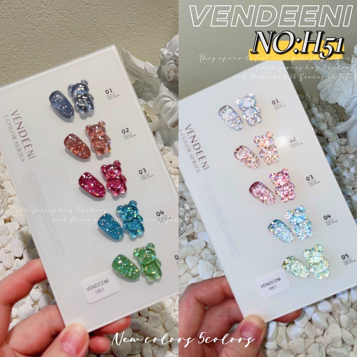 Sơn gel nhũ flash siêu sáng set 5 màu hot mới vendeeni