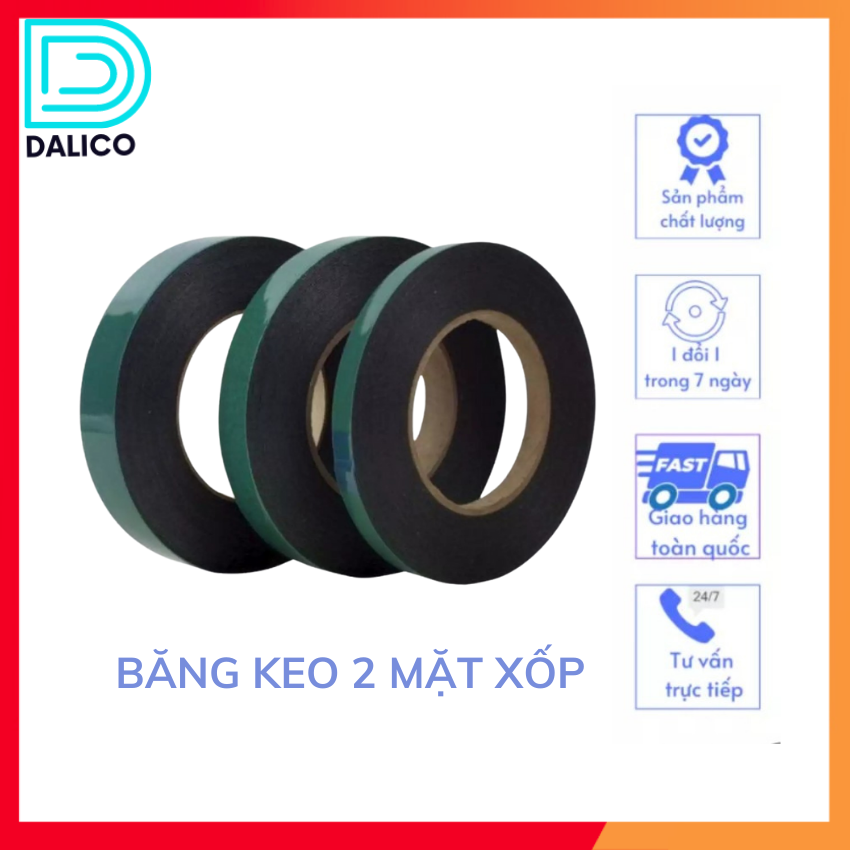 Băng keo 2 mặt 1p,1p2,2p siêu dính dán gỗ mica tường