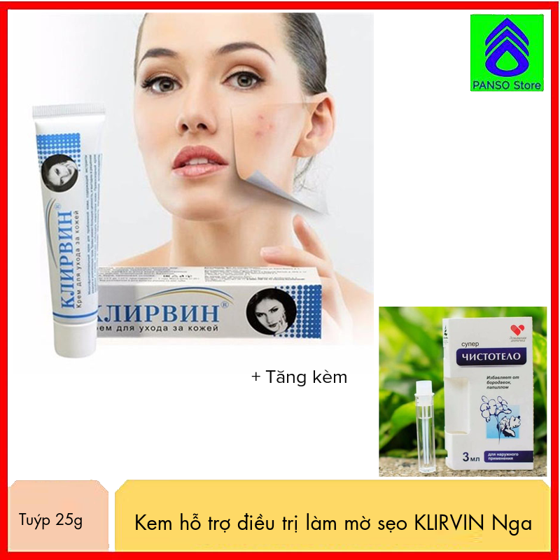 Kem hỗ trợ làm phẳng, mềm, và mờ sẹo lồi lõm, sẹo thâm, sẹo phì đại Klirvin nhập Nga  [MD365 Store]