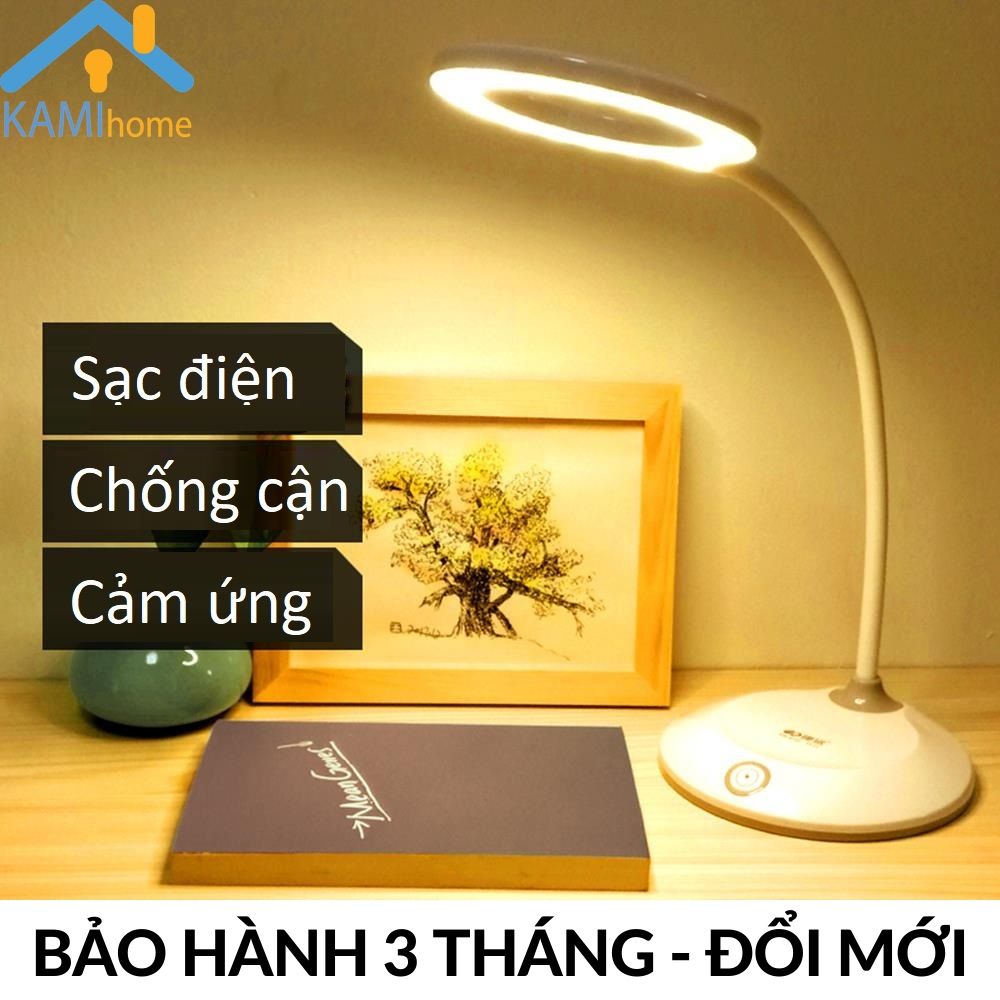 Đèn học để bàn chống cận thị sạc tích điện Cỡ lớn chuyên nghiệp Bóng led siêu bền 3 chế độ sáng Pin dung lượng lớn 2.200mAh mã KM6702