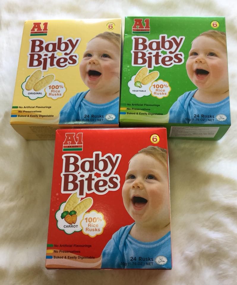 bánh gạo ăn dặm cho bé baby bites hiệu a1 hộp 50g- từ 6 tháng 1