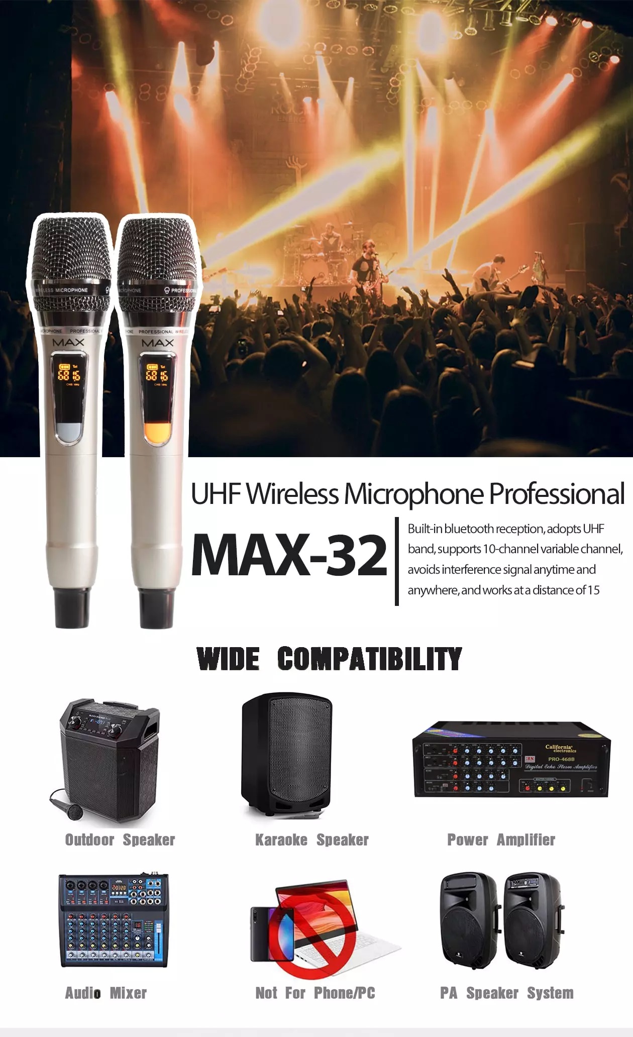 [Siêu Hót 2021]Trọn Bộ Mic Đôi-Micro Đầu Thu-Micro Gia ĐÌnh,Micro không dây đa năng Max 32 - Màn hình LCD hiển thị tần số ,Chống Hú Tốt, Hát Nhẹ, Sóng Mạnh -  Âm Thanh Cực Hay ,Phù Hợp Cho Mọi Thiết Bị,