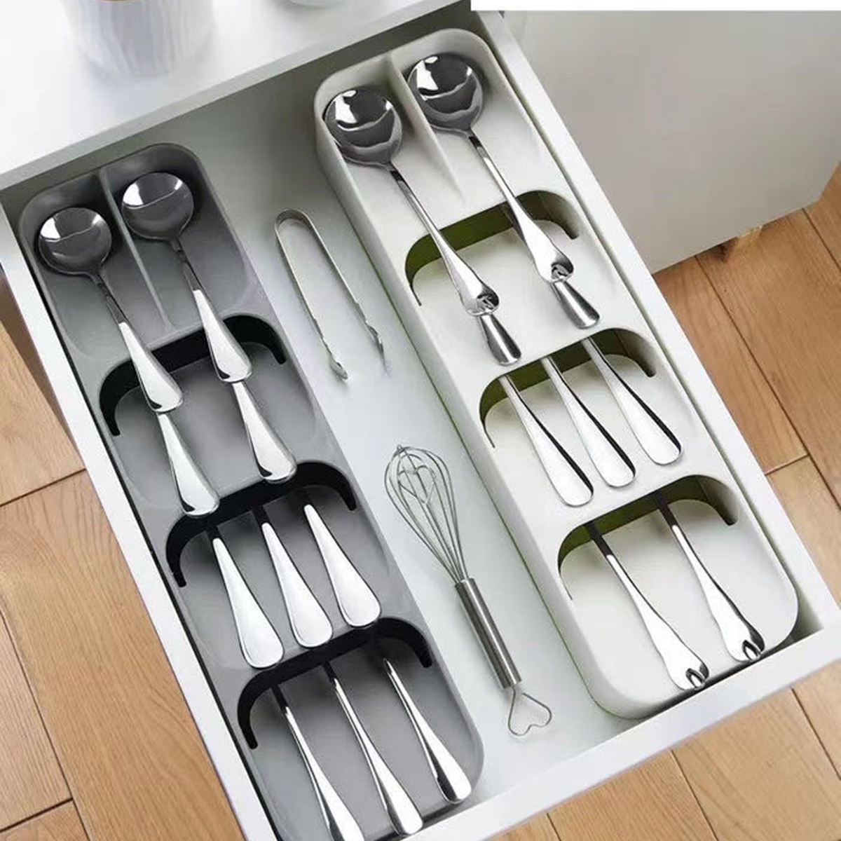 Khay đựng thìa, nĩa, đũa nhà bếp 4 ngăn siêu tiện lợi