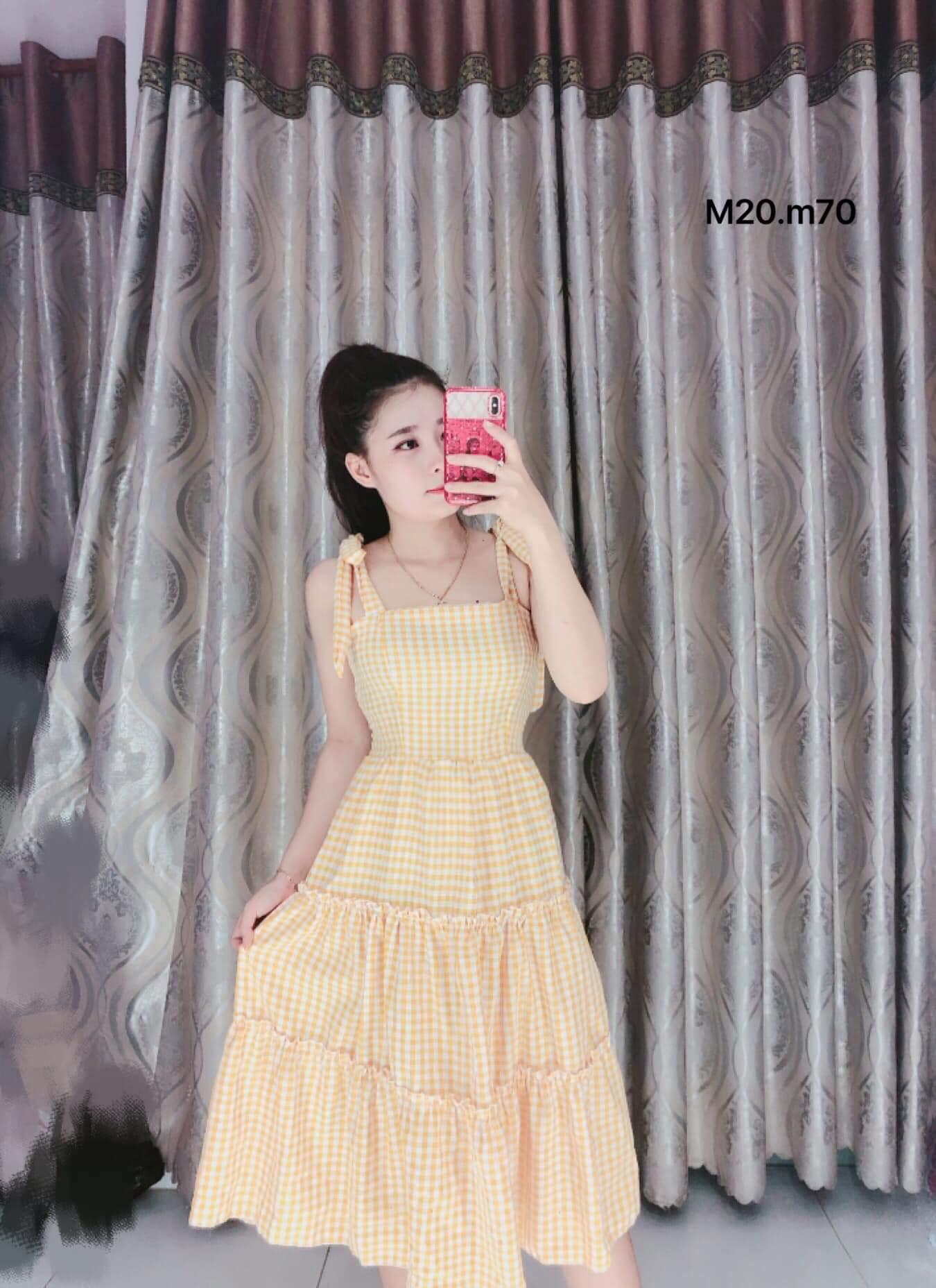 Đầm babydol caro tầng dễ thương