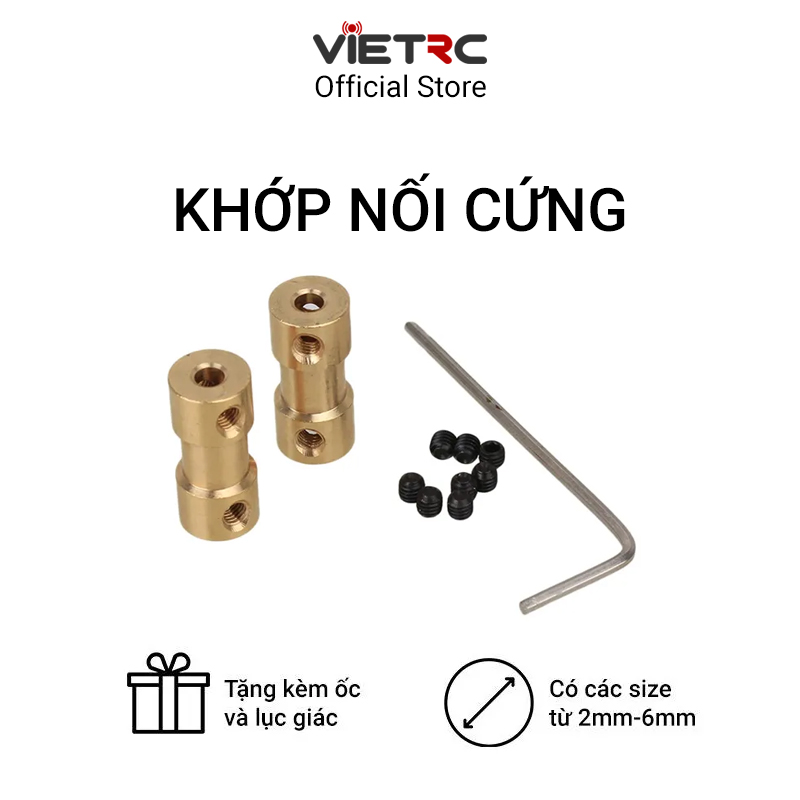 Khớp nối trục cứng bằng đồng để lắp ráp, chế tạo dụng cụ, đồ chơi