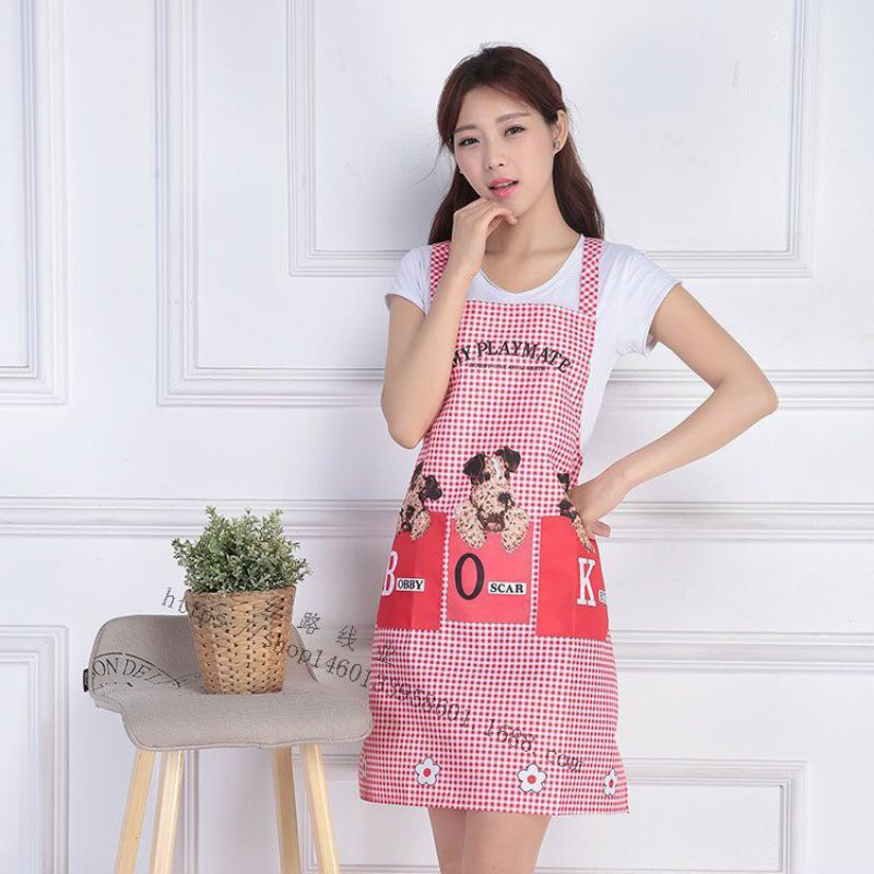 Tạp dề hình gấu hình thỏ tạp dề viền hoa tạp dề kiểu dáng hà quốc trang nhã xinh xắn