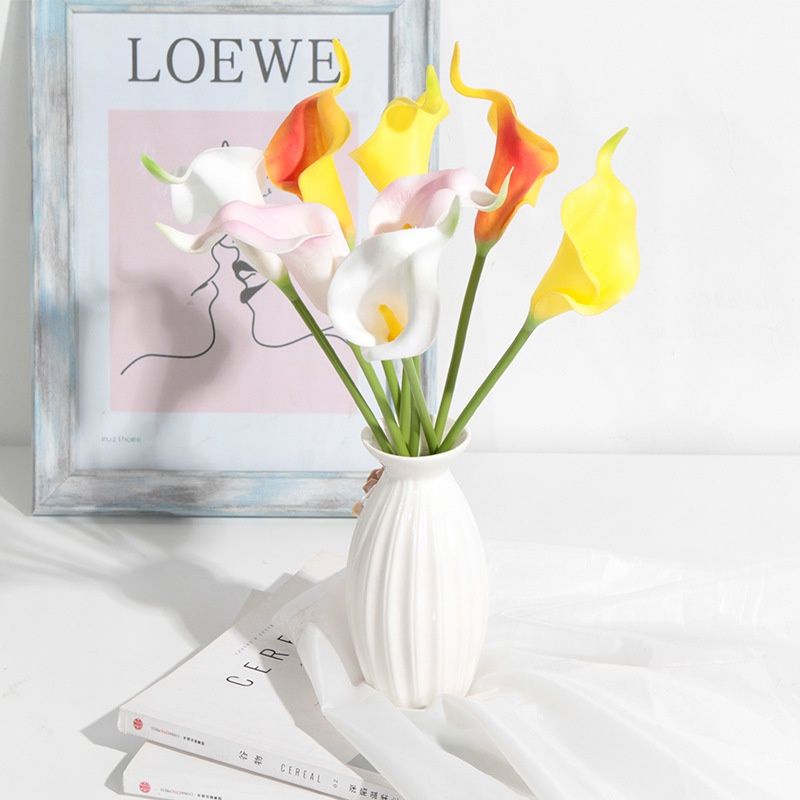 Hoa Calla Lily giả hoa Rum PU mini cao su cao cấp- Hoa Chi Vân Môn giả trang trí