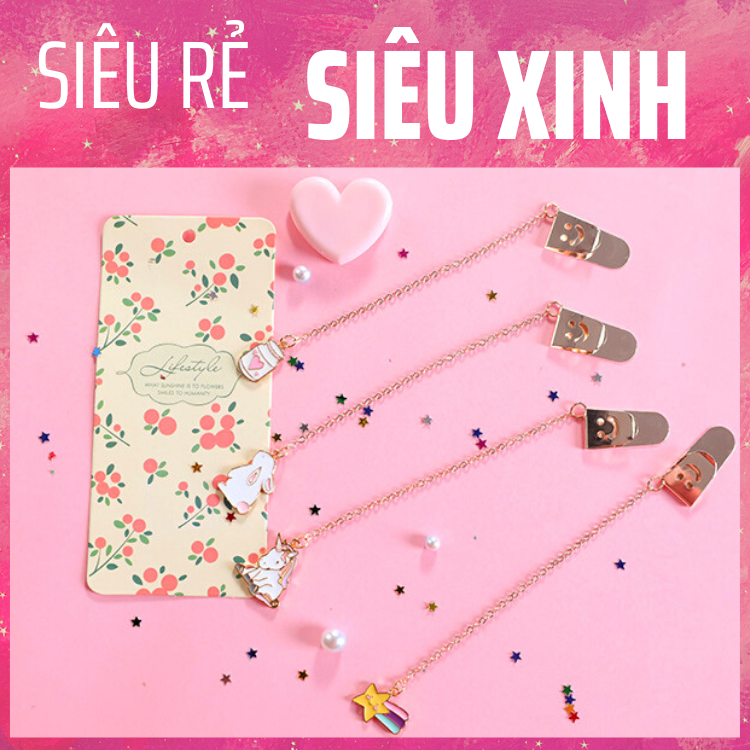 Bookmark Dây Kim Loại Họa Tiết Hoạt Hình Siêu Cute