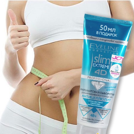Gel tan mỡ bụng Eveline Slim Extreme 4D Nga giảm mỡ bụng rạn da hiệu quả săn chắc da giảm mỡ an toàn