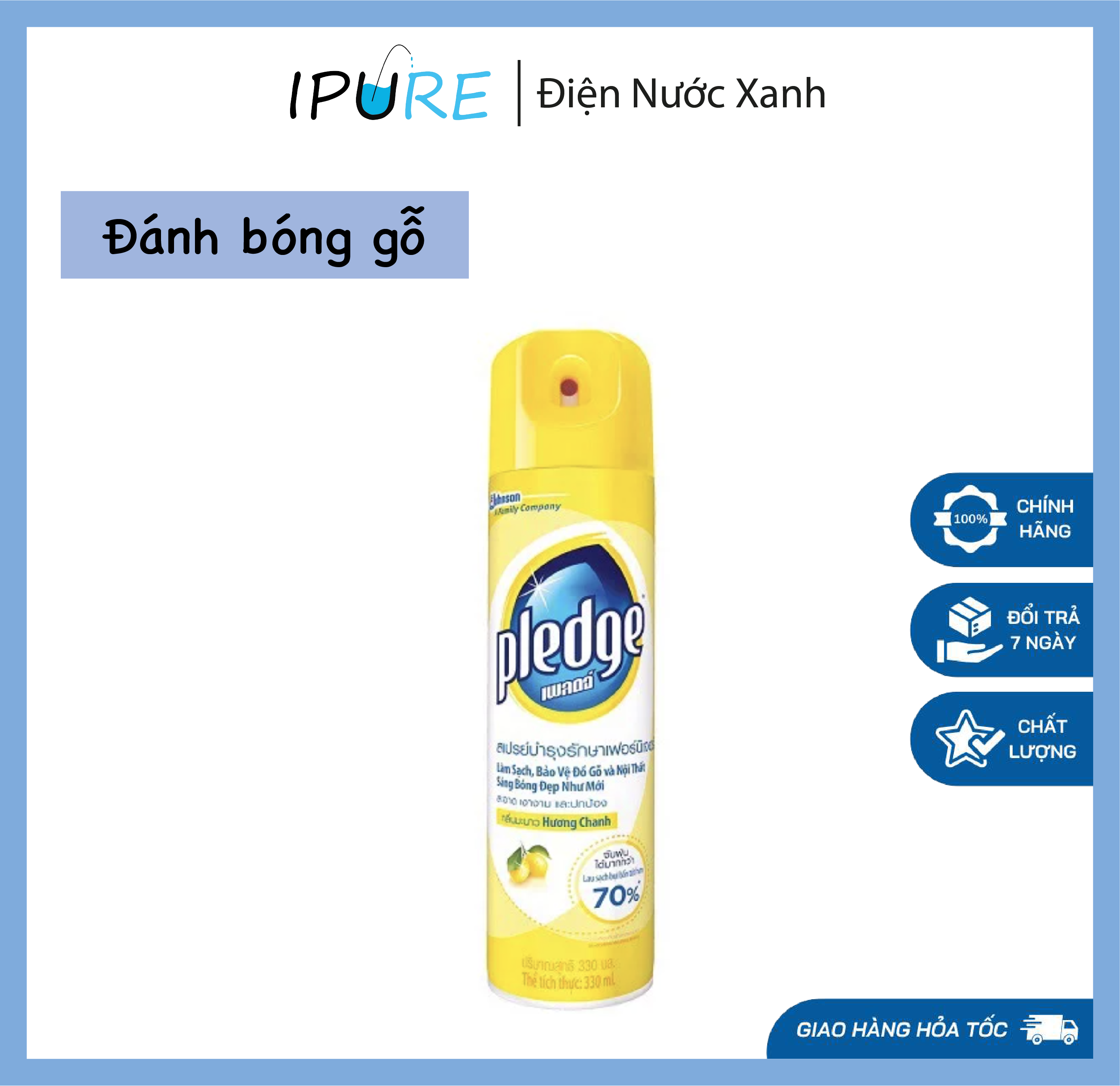 Chai Xịt bóng, đánh bóng gỗ và bảo vệ gỗ Pledge 330ml