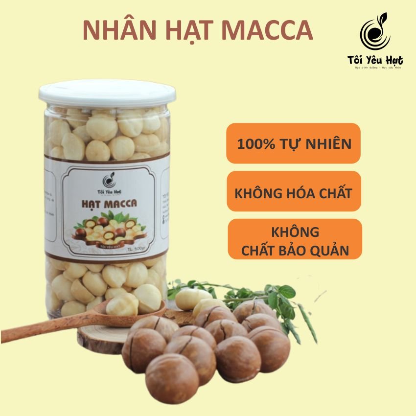 Nhân Macca nhân nguyên/bể đôi 500gr &250gr - Sấy Lạnh Ăn Liền - tốt cho sức khỏe, phù hợp cho người ăn kiêng, bà Bầu Tôi Yêu Hạt