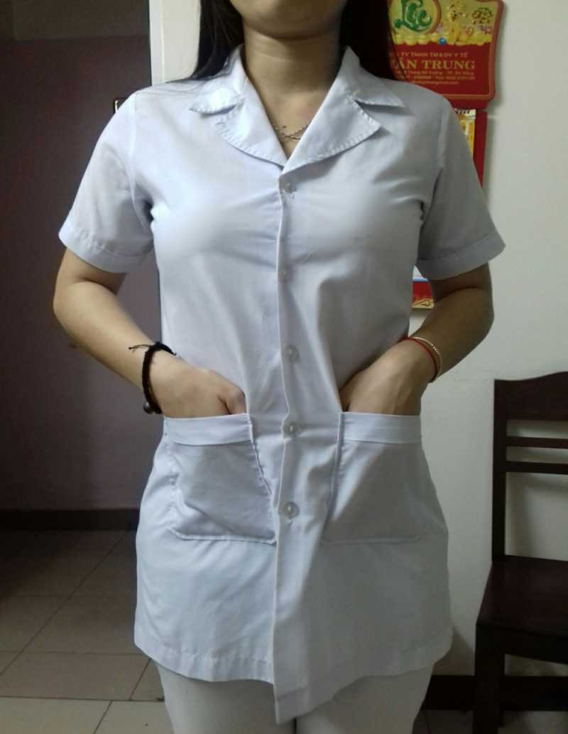 Áo blu nam nữ dáng dài áo bác sĩ / áo y tá)