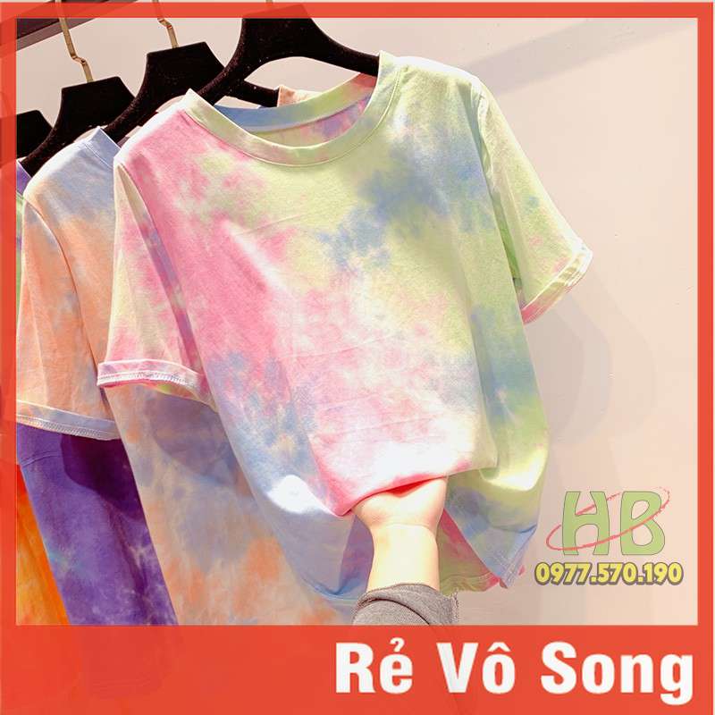 Áo Thun Loang Màu Tie Dye Form Rộng Tay Lỡ Chất Dày Dặn