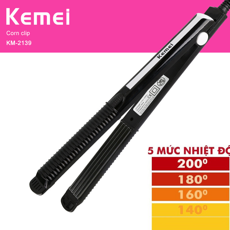 Máy duỗi tóc,là tóc 5 mức chỉnh nhiệt KEMEI 2139 bản là